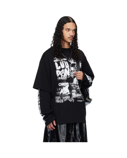 Lu'u Dan Black Double Deck T-Shirt for men