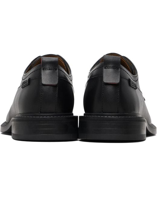 HUGO Black Logo Tab Leather Derbys for men