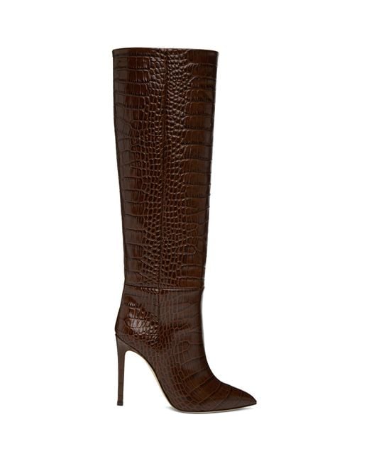 Paris Texas Brown Croc Stiletto Boots