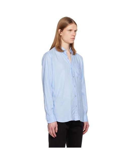 Tom Ford Black Fluid Gabardine Slim Fit Shirt for men