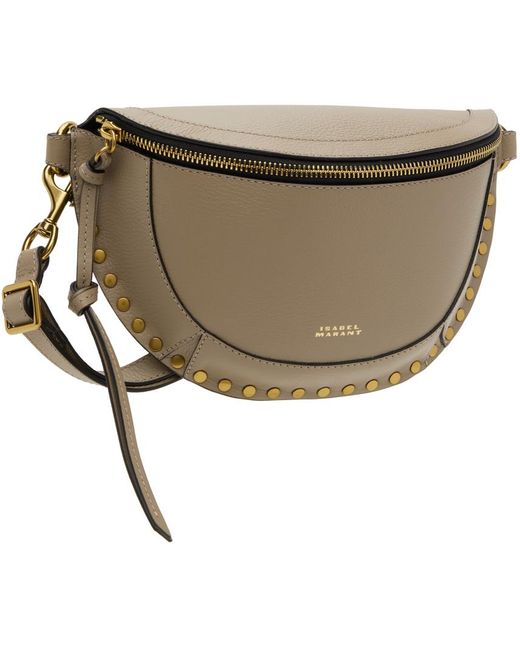 Isabel Marant Multicolor Taupe Skano Grained Leather Bag