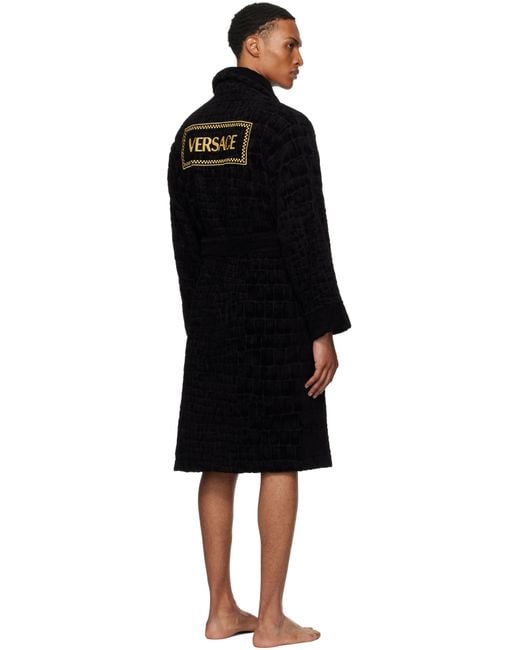 Versace Black Icon Bathrobe for men