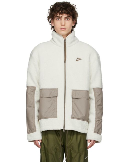 Nike Fleece Grey Sherpa Jacket in Gray for Men Lyst