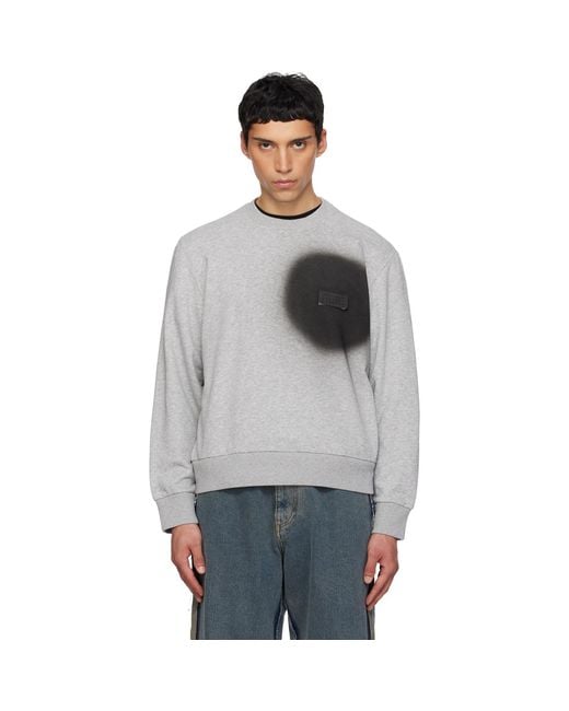 MM6 by Maison Margiela Gray Spray Print Sweatshirt for men