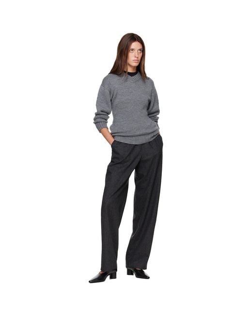 Jil Sander Black Wool Flannel Trousers
