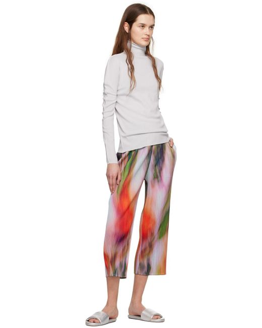 Pleats Please Issey Miyake Multicolor Gray A-poc Turtleneck