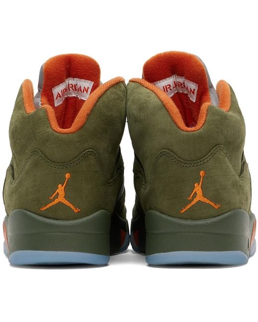 Nike Green Air Jordan 5 Retro Sneakers Army for men