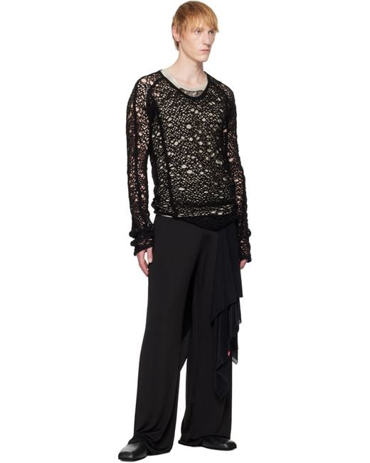 パンツ DIESEL P-Frizza-Plain P-FRIZZA-PLAIN Draped pants in fluid jersey｜ブラック