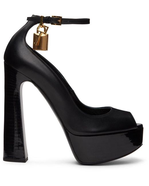 Tom Ford Peep Toe Heels in Black Lyst