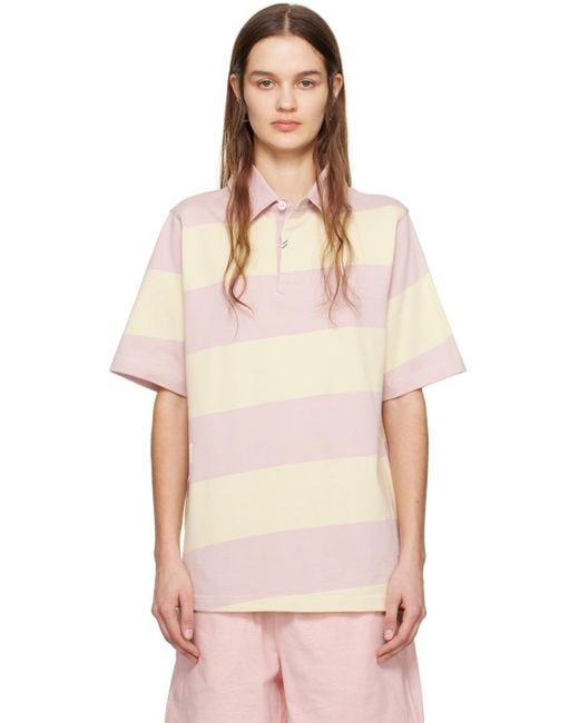 Burberry Multicolor Yellow & Pink Striped Polo