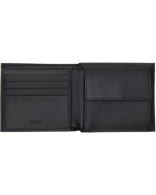 Boss Black Buffed Leather Wallet for men