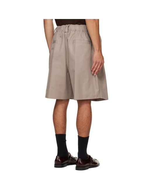 Marni Natural Canvas Pleats Shorts for men