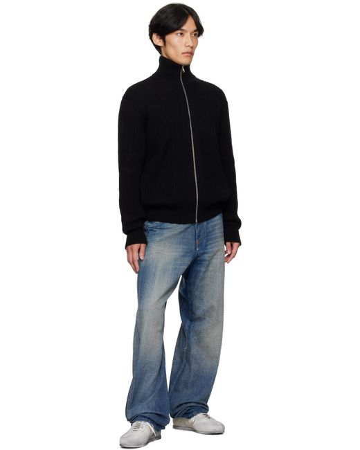 Blouson De Sport Noir En Tricot Côtelé Côtelé MM6 by Maison Martin Margiela pour homme en coloris Black