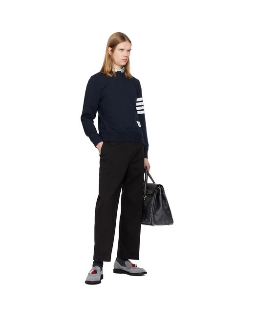 Thom Browne Blue Classic Loopback 4-Bar Sweatshirt for men