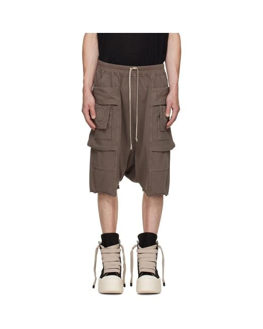 Rick Owens Multicolor Taupe Tower Creatch Cargo Pods Shorts for men