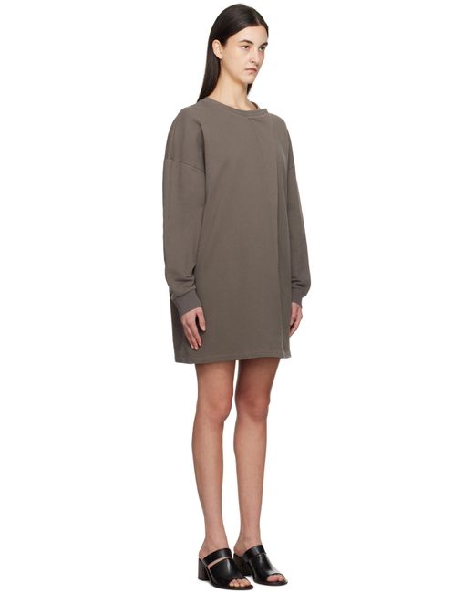Robe Courte De Survêtement Brune En Jersey À Plis MM6 by Maison Martin Margiela en coloris Black