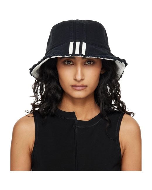 Y-3 Black Stripes Bucket Hat