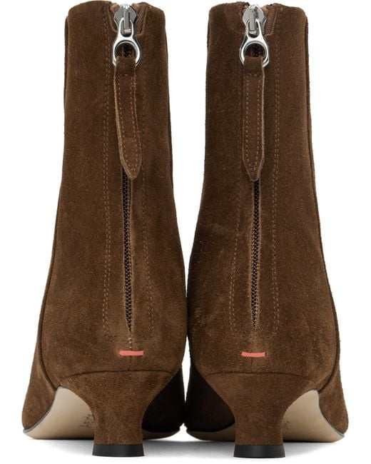 Aeyde Brown Zoe Suede Ankle Boots