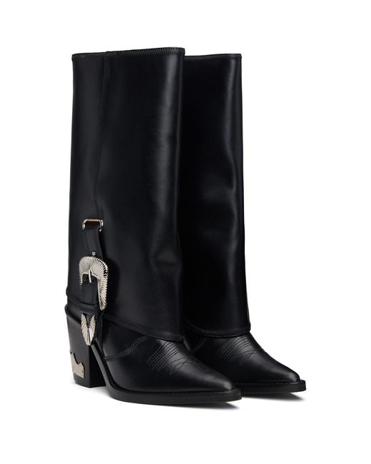 Toga Black Western Style Tall Boots
