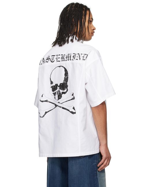 メンズ Mastermind Japan ホワイト オックスフォードシャツ White