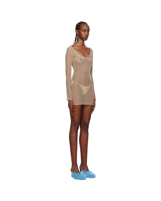 Vaillant Black Ssense Exclusive Tan Sheer Minidress