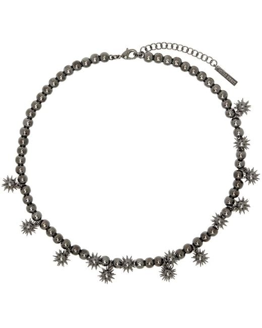 Hugo Kreit Metallic Ssense Exclusive Spiky Pearl Necklace for men