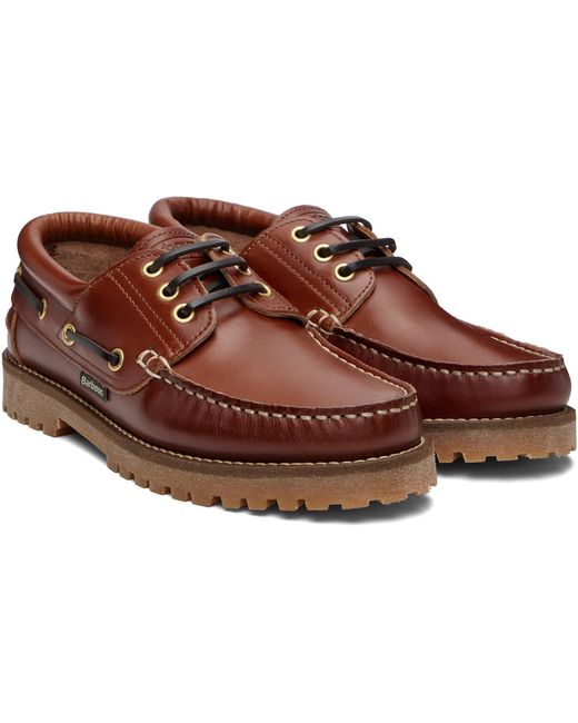 Barbour Black Re-Engineered Deck Boat Shoes for men