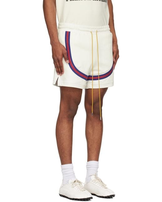 Rhude White Crest Veille Track Shorts for men