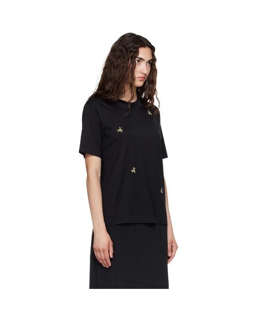 Simone Rocha Black Embellished Boy T-Shirt