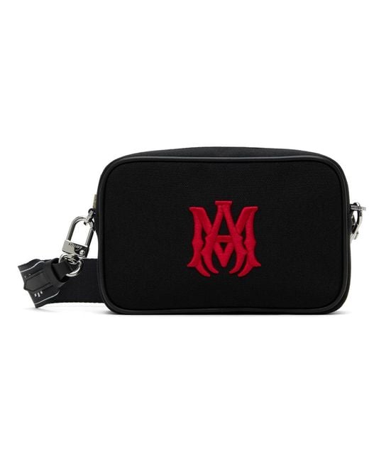 【AMIRI】ブラック MA キャンバス カメラケース バッグ メンズ Amiri ブラック Ma キャンバス カメラケース バッグ