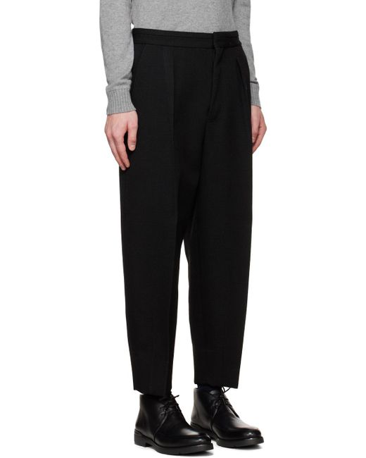 Zegna Black One Pleat Trousers for men