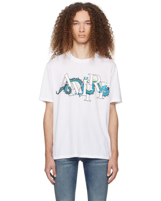 Amiri White Cny Dragon T-shirt for men