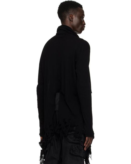 Cardigan drapé noir à effet usé - permanent Julius pour homme en coloris Black
