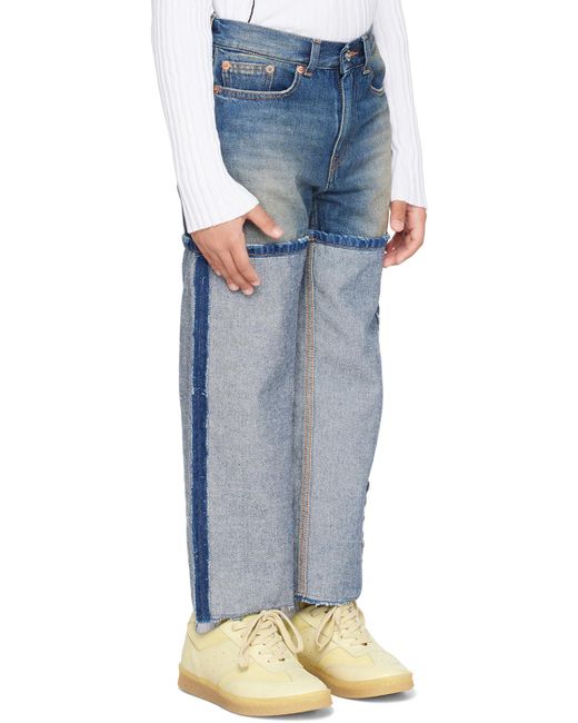 MM6 by Maison Martin Margiela キッズ｜ブルー パネル ジーンズ Blue