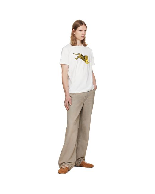 KENZO White Paris Jumping Tiger' Slim T-Shirt for men
