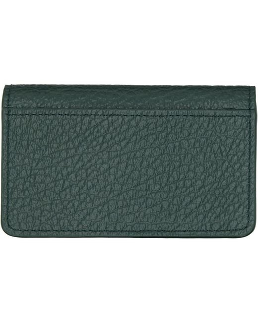 Maison Margiela Green Leather Card Holder for men