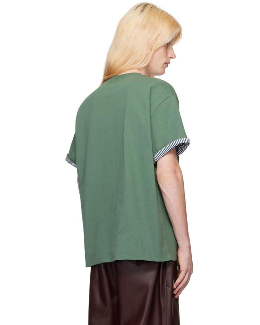 Bottega Veneta Green Double-layer T-shirt for men