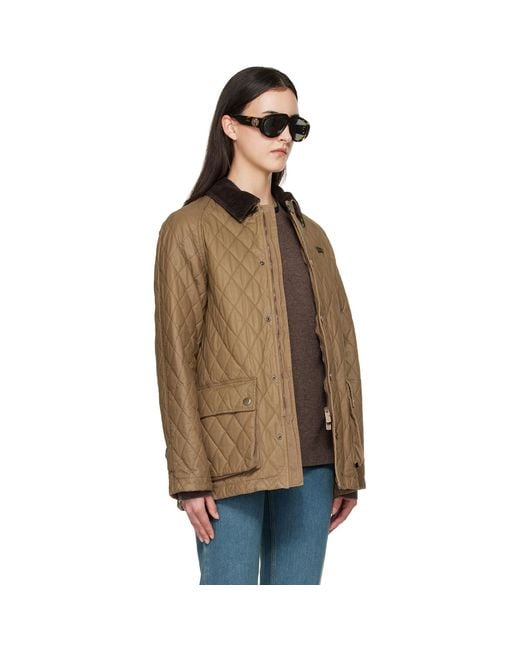 Burberry Brown Quilted Coated Cotton Barn Jacket