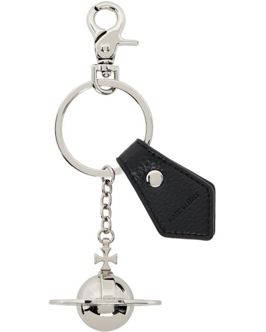 Vivienne Westwood Silver & Black 3d Orb Keychain