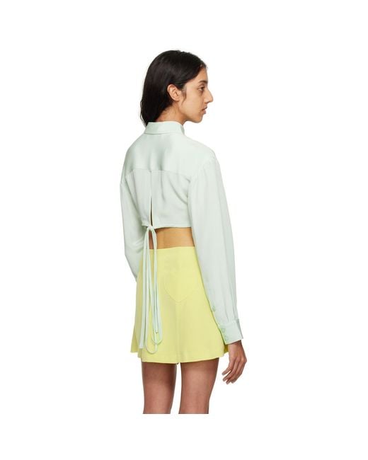 Christopher Esber Yellow Blue Cropped Shirt