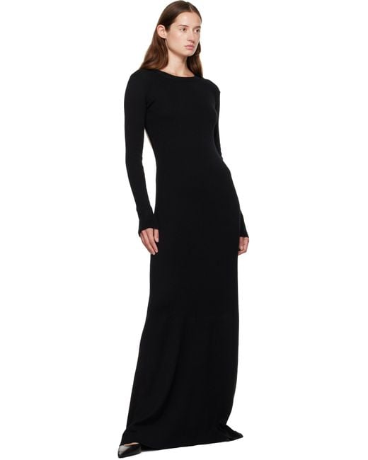 Ann Demeulemeester Black Eva Long Open Back Knitted Maxi Dress