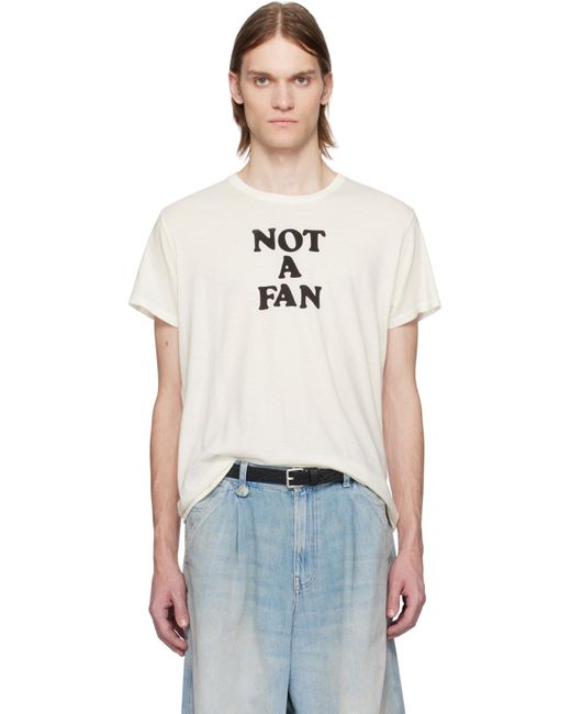 メンズ R13 オフホワイト 'Not A Fan' Boy Tシャツ Black