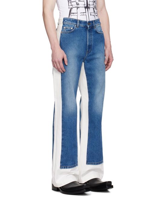 Jean Paul Gaultier Blue Paneled Jeans for men
