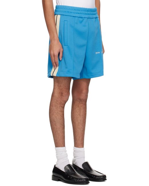 メンズ Palm Angels ブルー Classic Logo トラック ショートパンツ Blue