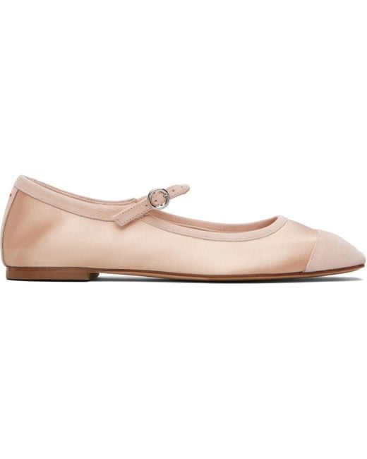 Aeyde Black Uma Satin Toe-Cap Mary-Jane Flats