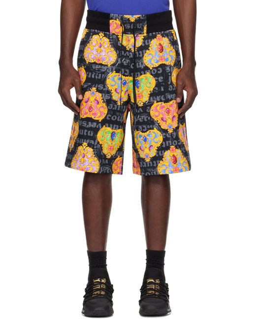 Versace Black Heart Couture Shorts for men