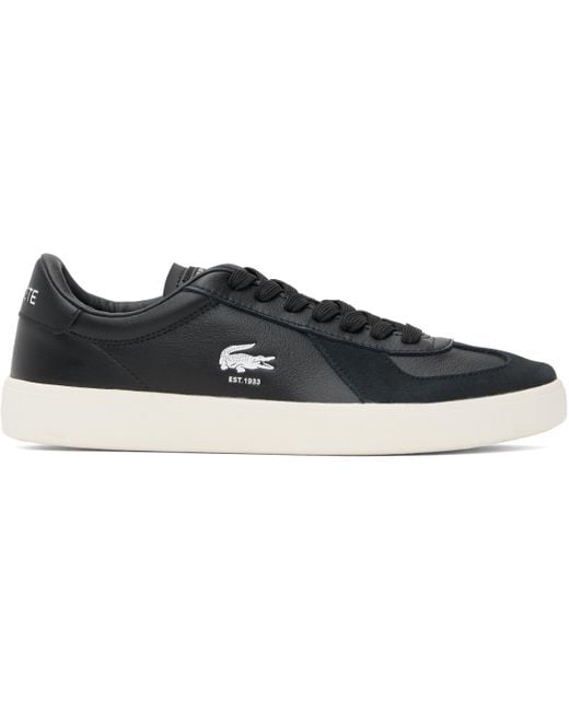 メンズ Lacoste ブラック Baseshot Pro レザースニーカー Black