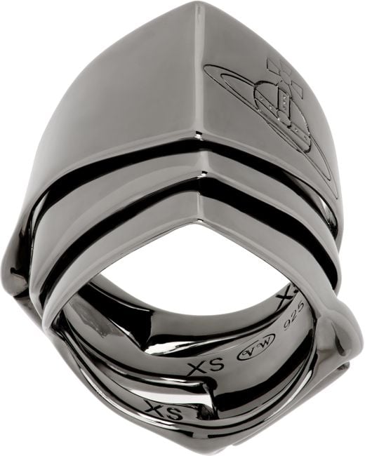 Vivienne Westwood Gray Gunmetal Knuckleduster Ring for men