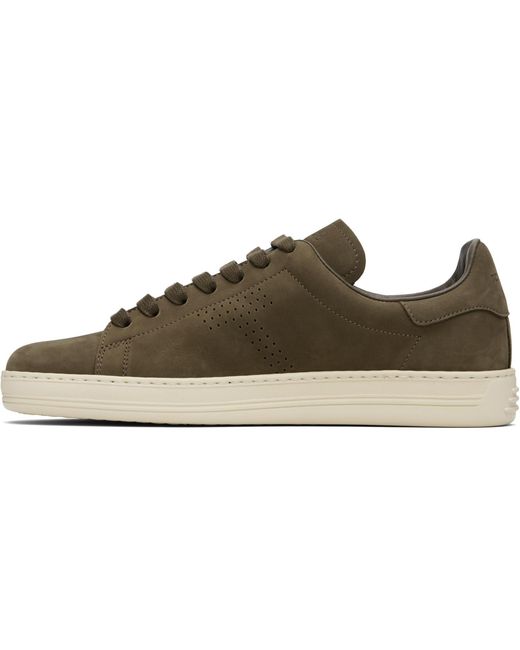 Tom Ford Black Khaki Nubuck Warwick Sneakers for men