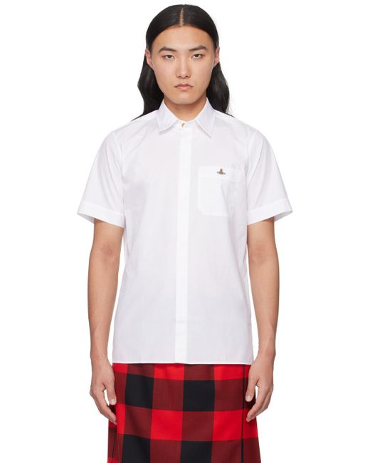 Vivienne Westwood White Embroidered Shirt for men